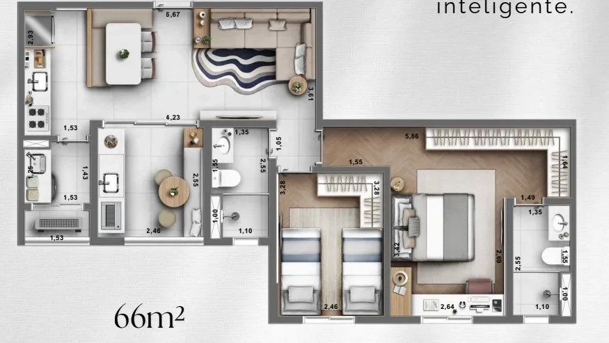 Imagem Apartamento com 2 Quartos à Venda, 66 m² em Jardim América - São José dos Campos