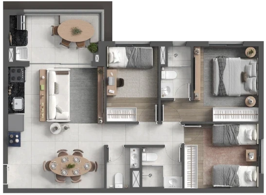 Foto do imóvel: Apartamento com 2 Quartos à Venda, 56 m² em Centro Comercial Jubran - Barueri