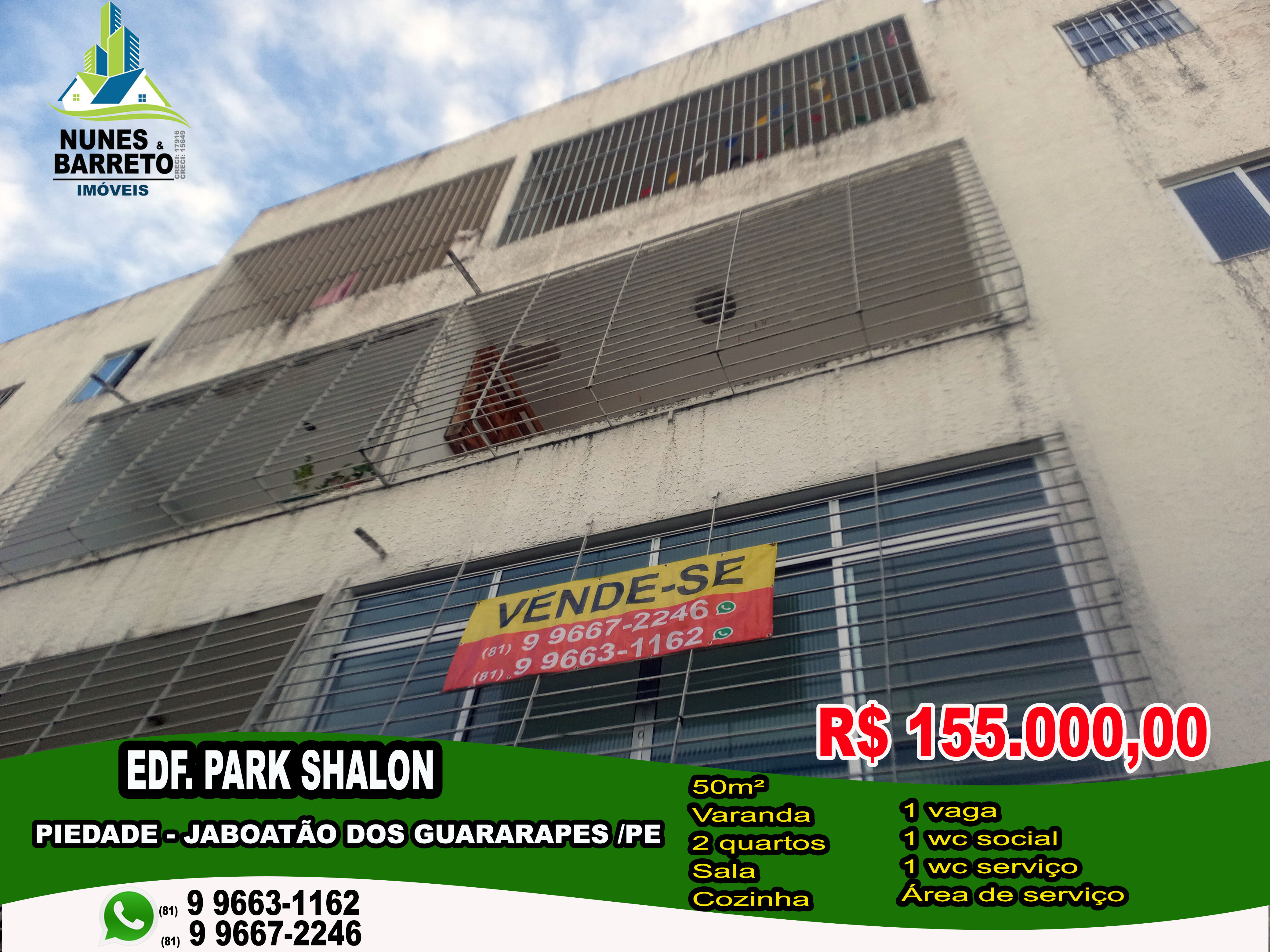 Apartamento com 2 Quartos à Venda, 50 m²em Piedade - Jaboatão dos Guararapes