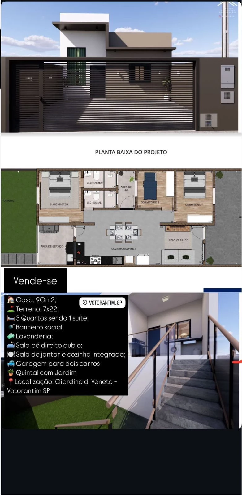 Foto do imóvel: Casa com 3 Quartos à Venda, 90 m² em Residencial Giardino di Veneto - Votorantim