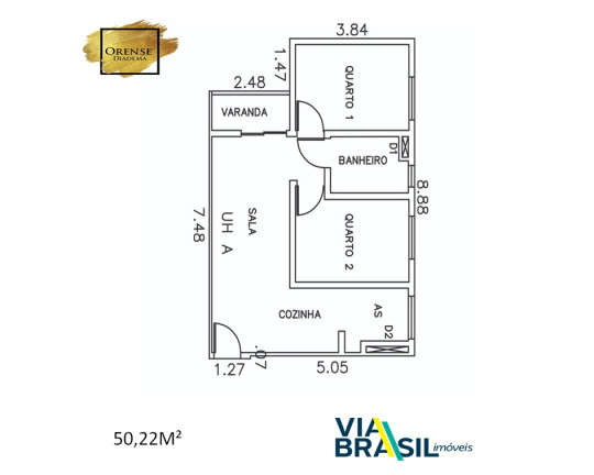 Imagem Apartamento com 2 Quartos à Venda, 50 m² em Centro - Diadema