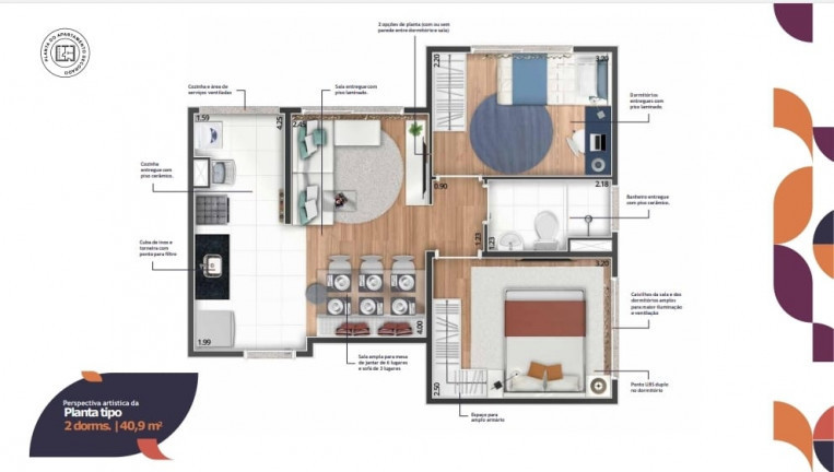 Imagem Apartamento com 2 Quartos à Venda, 42 m² em Vila Nova Cintra - Mogi das Cruzes