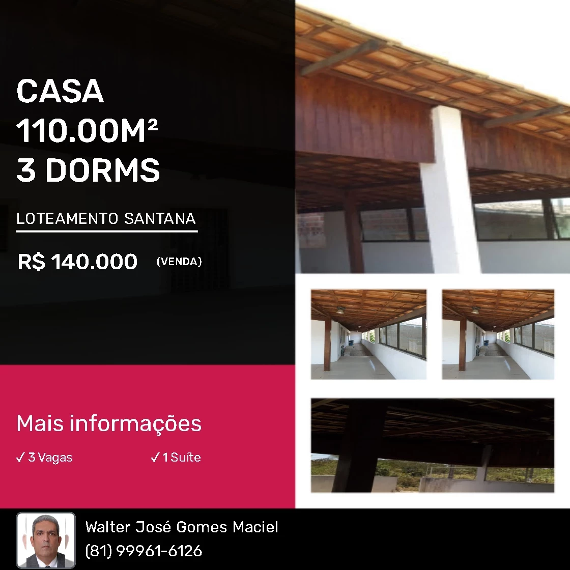 Imagem Casa com 3 Quartos à Venda, 25 m² em Alpes Suiços - Gravatá