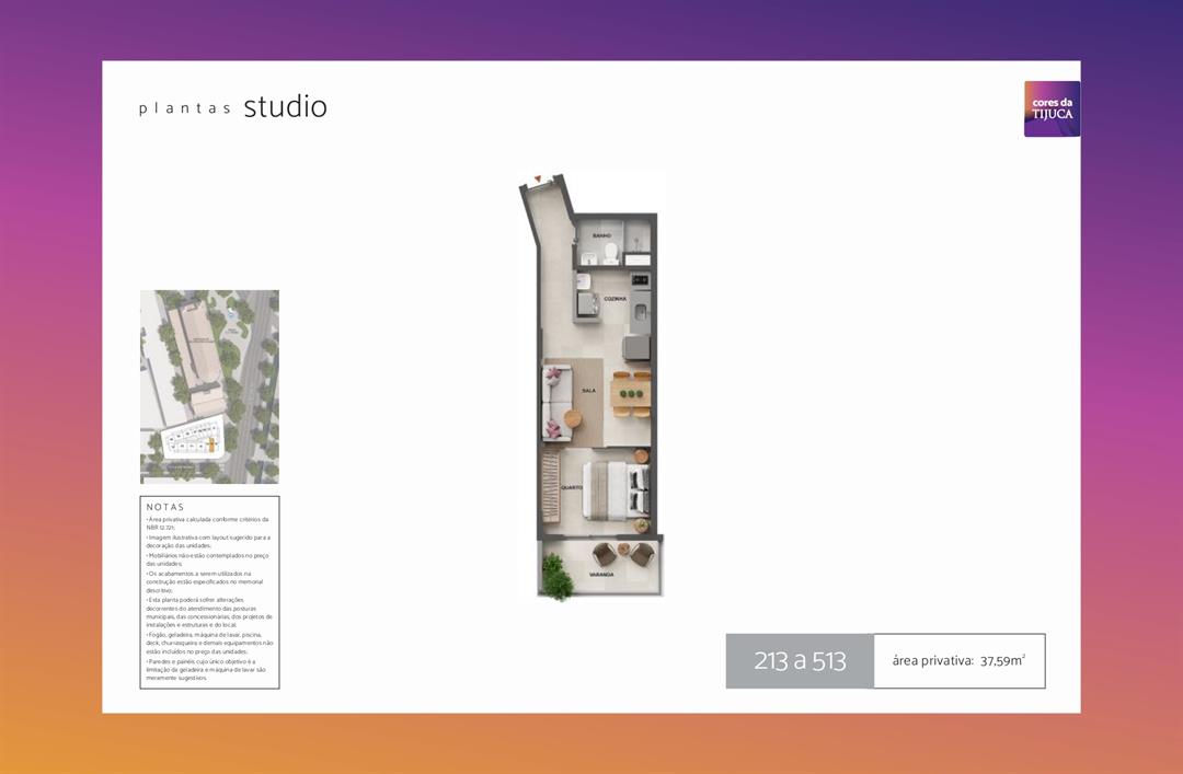 Foto do imóvel: Studio com 1 Quarto à Venda, 37 m² em Tijuca - Rio de Janeiro