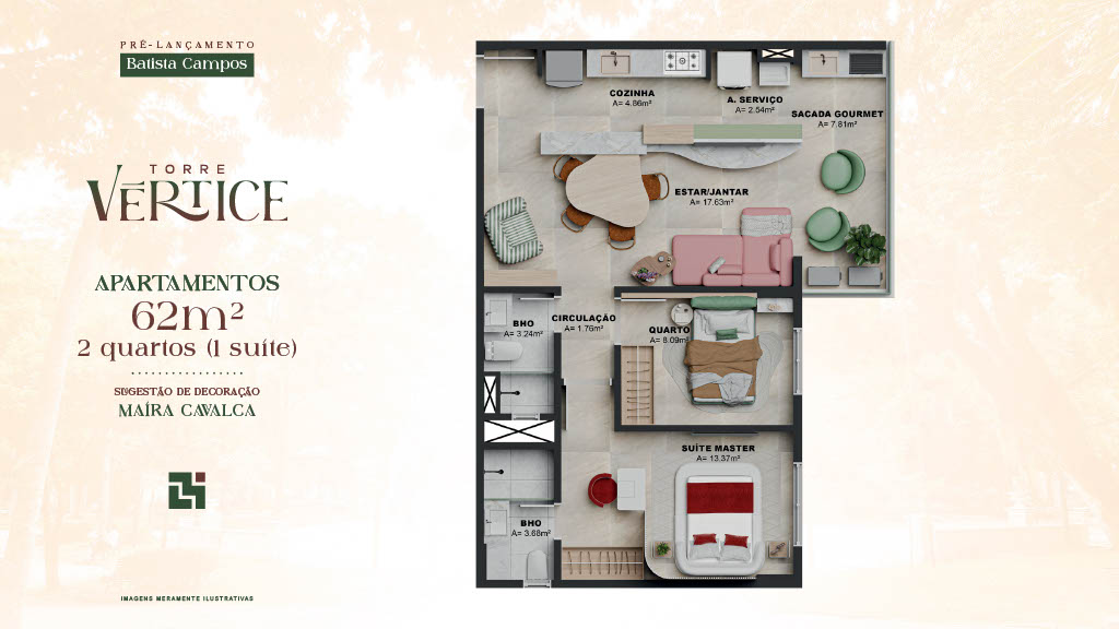 Imagem Apartamento com 1 Quarto à Venda, 46 m²em Batista Campos - Belém