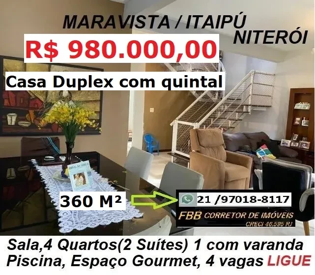 Casa com 4 Quartos à Venda, 360 m² em Itaipu - Niterói