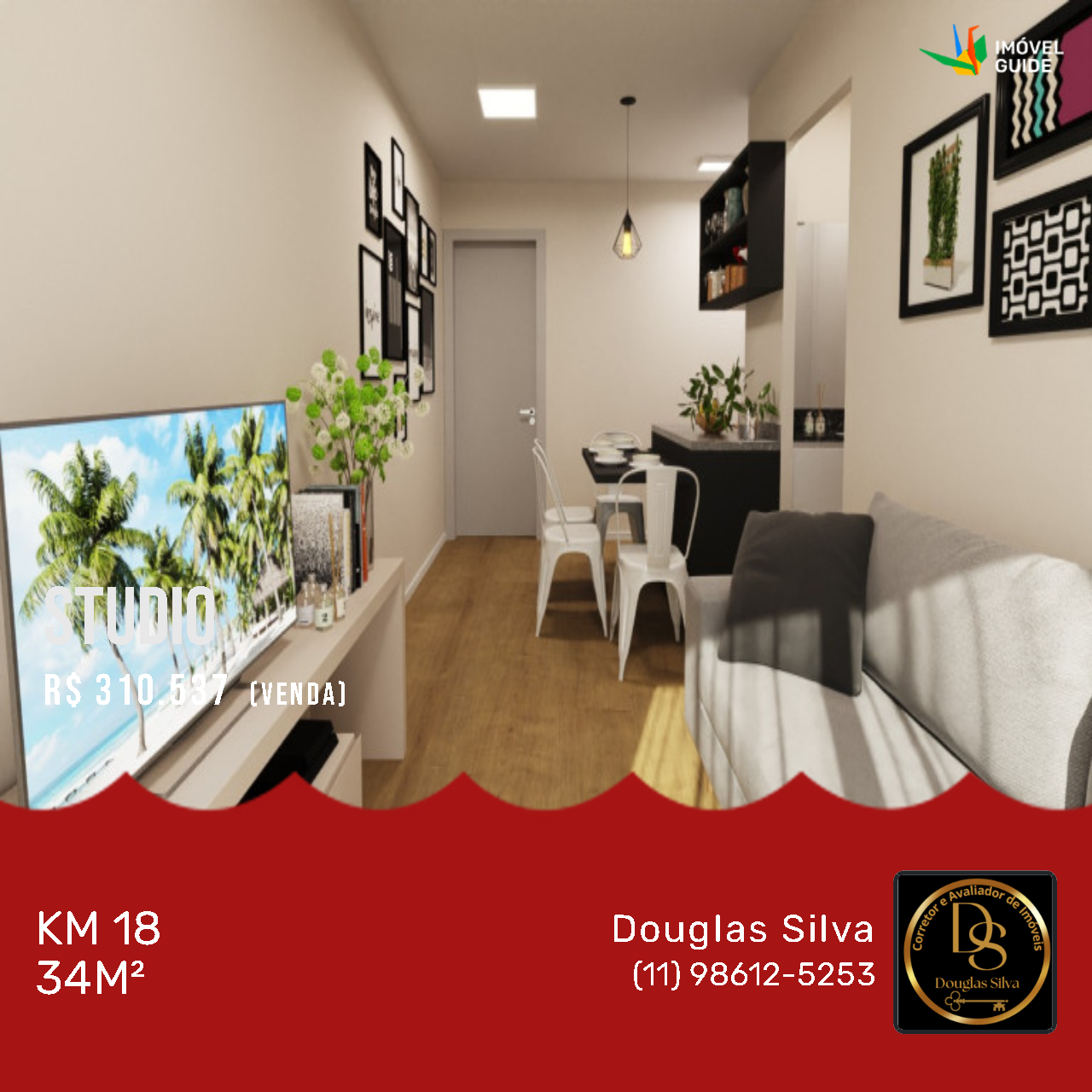 Imagem Studio com 1 Quarto à Venda, 34 m² em Km 18 - Osasco