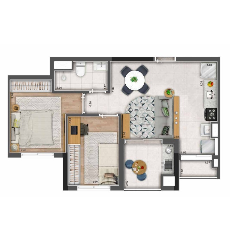 Imagem Apartamento com 2 Quartos à Venda, 48 m² em Presidente Altino - Osasco