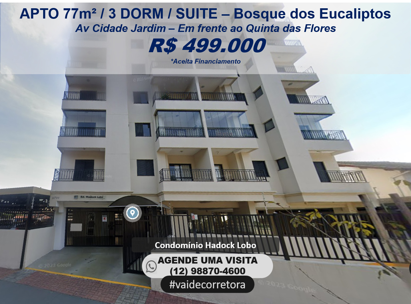 Apartamento com 3 Quartos à Venda, 77 m²em Bosque dos Eucaliptos - São José dos Campos