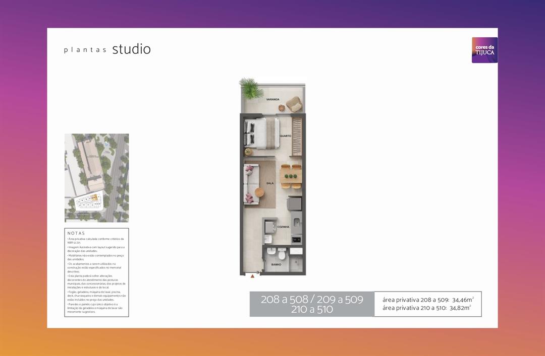 Foto do imóvel: Studio com 1 Quarto à Venda, 37 m² em Tijuca - Rio de Janeiro