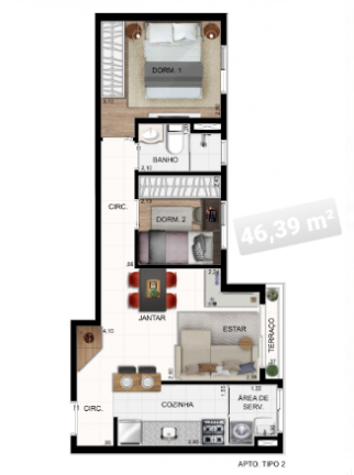 Imagem Apartamento com 2 Quartos à Venda, 51 m² em Vila Galvão - Guarulhos