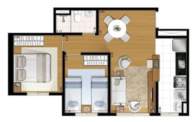 Imagem Apartamento com 2 Quartos à Venda, 46 m² em Centro - Diadema