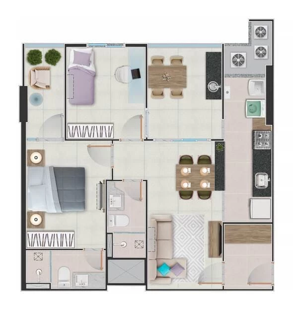 Imagem Apartamento com 2 Quartos à Venda, 59 m² em Praia de Itaparica - Vila Velha