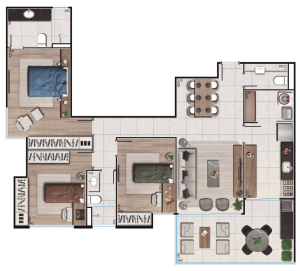 Imagem Apartamento com 3 Quartos à Venda, 97 m² em Centro - Juiz de Fora