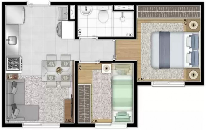 Apartamento com 2 Quartos à Venda, 33 m² em Jardim Celeste - São Paulo