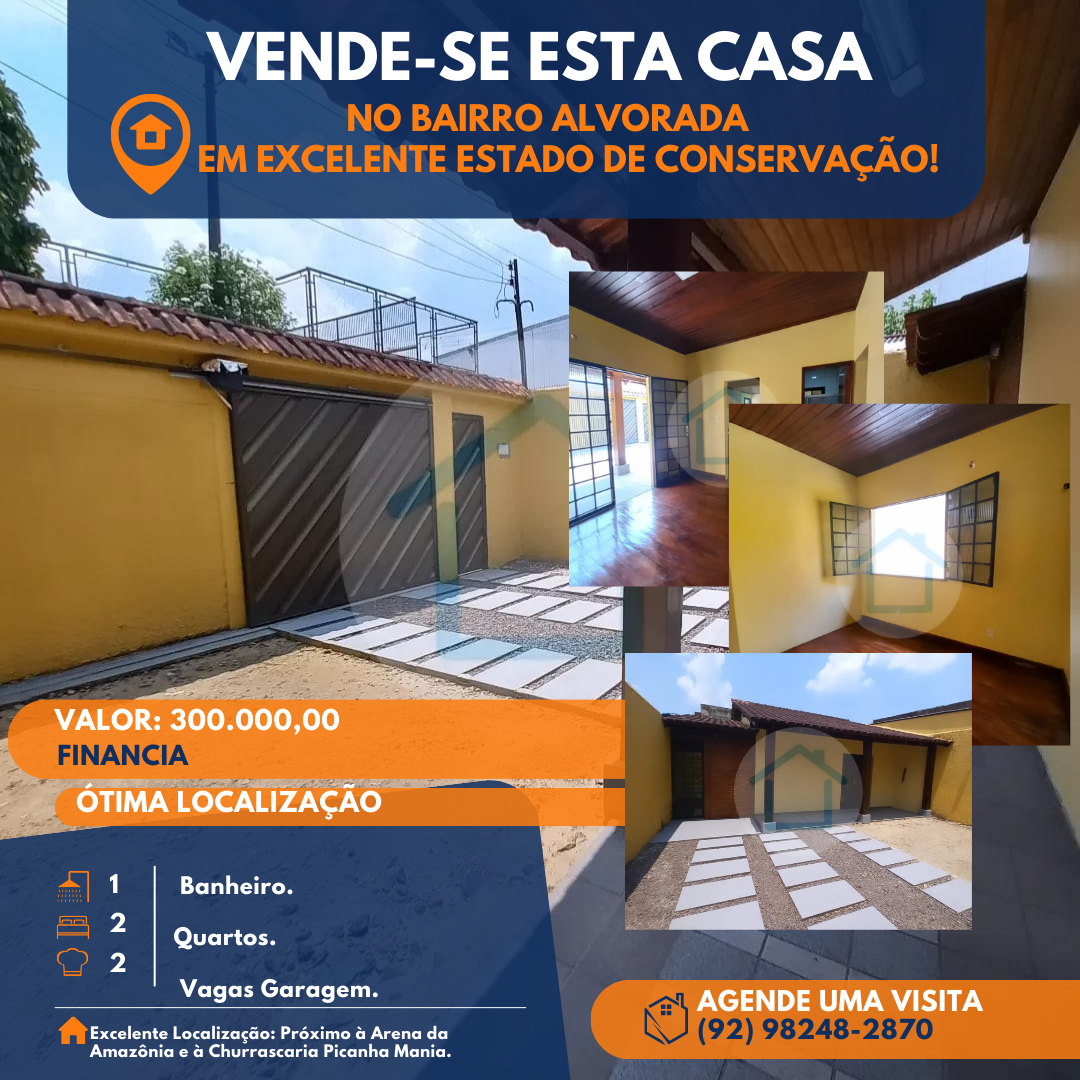 Casa com 2 Quartos à Venda, 250 m²em Flores - Manaus