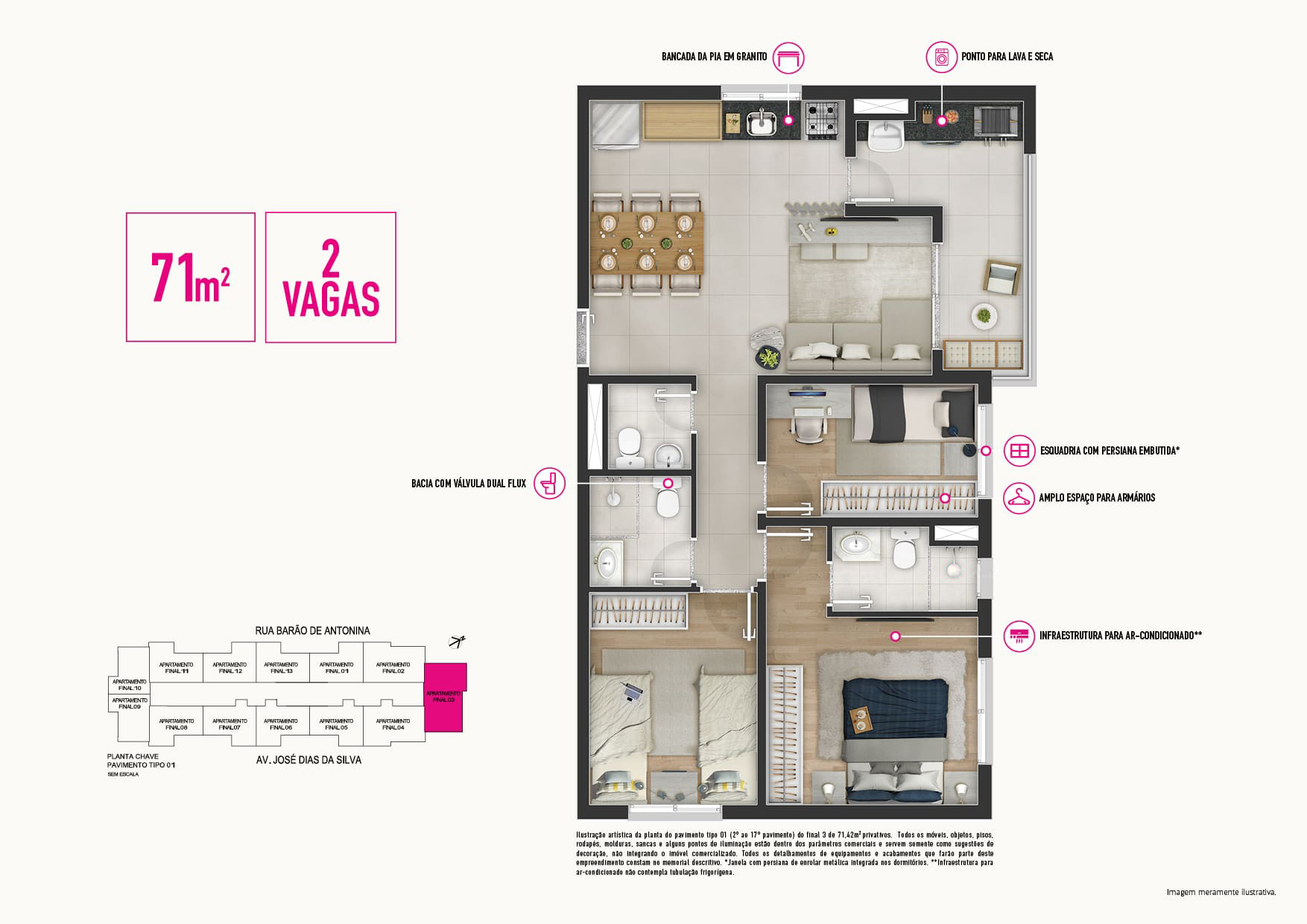 Imagem Apartamento com 3 Quartos à Venda, 65 m²em Jardim Júlio - Barueri