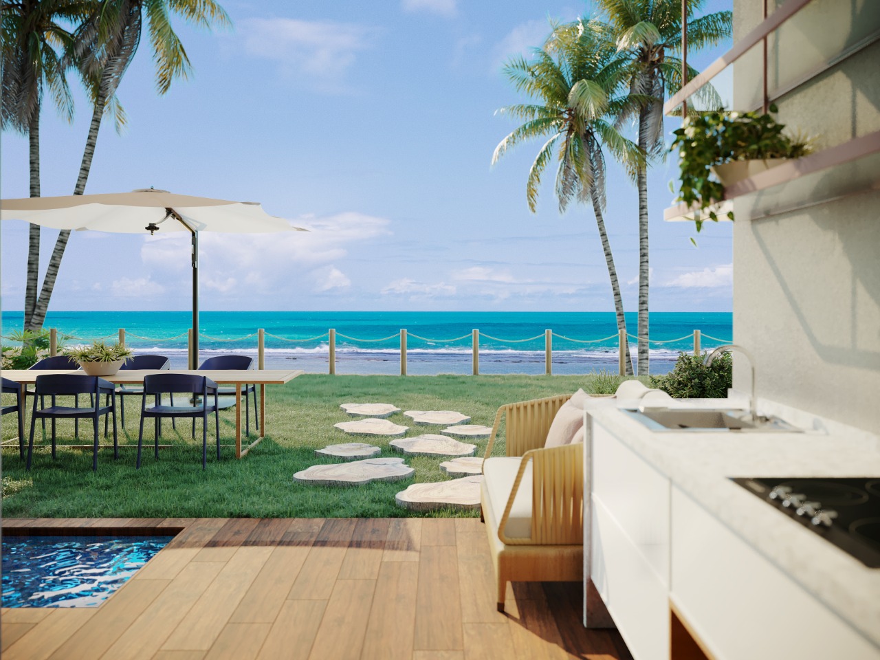 Imagem Apartamento com 1 Quarto à Venda, 52 m²em Praia dos Carneiros - Tamandaré