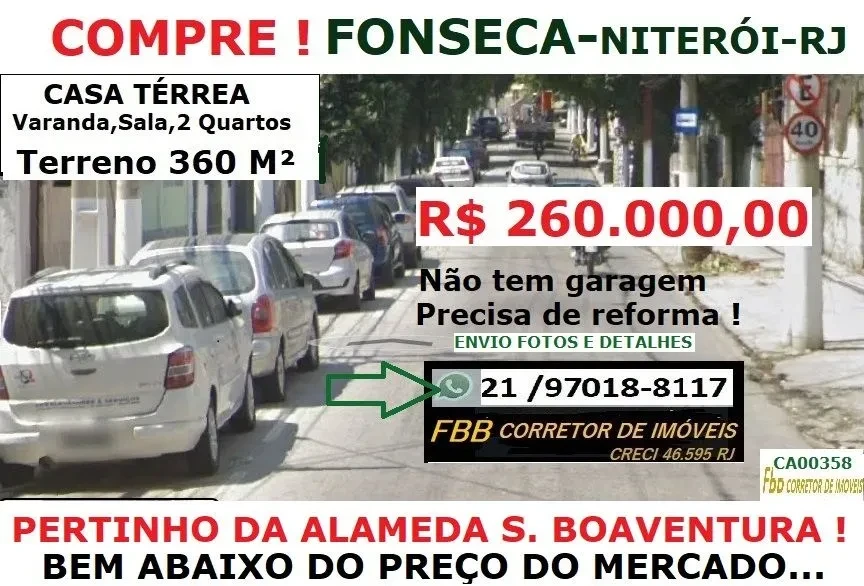 Imagem Casa com 2 Quartos à Venda, 360 m² em Fonseca - Niterói
