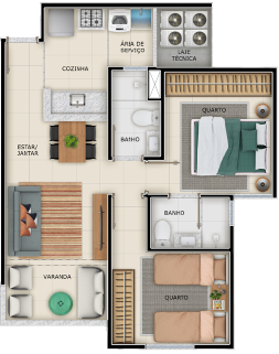 Imagem Apartamento com 2 Quartos à Venda, 52 m² em Praia de Itaparica - Vila Velha