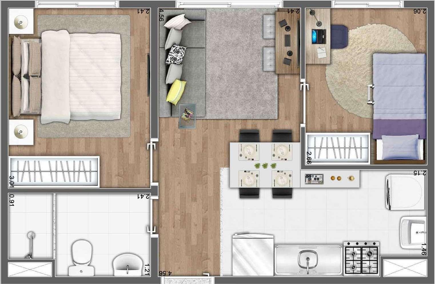 Imagem Apartamento com 2 Quartos à Venda, 35 m²em Parque Dom João Neri - São Paulo