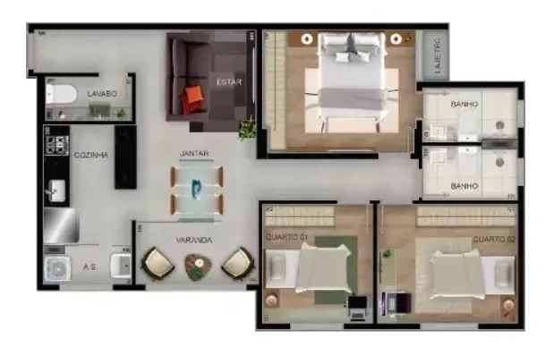 Foto do imóvel: Apartamento com 2 Quartos à Venda, 66 m² em Buritis - Belo Horizonte