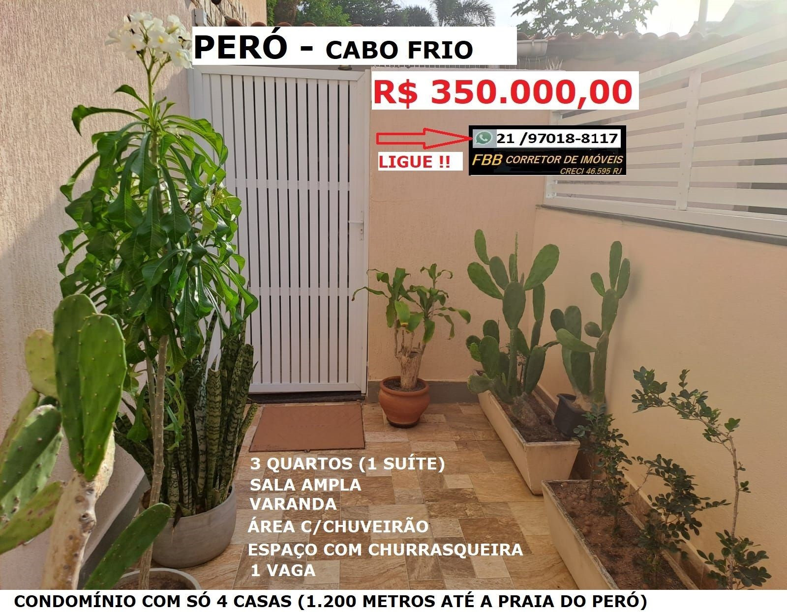 Casa de Condomínio com 3 Quartos à Venda, 114 m² em Peró - Cabo Frio