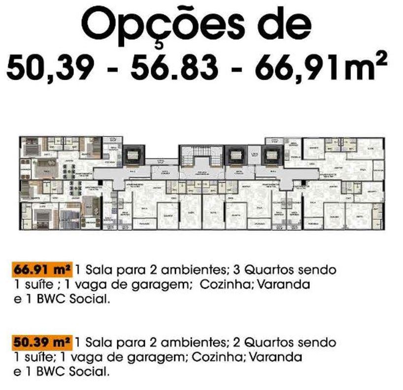 Imagem Apartamento com 2 Quartos à Venda, 56 m² em Casa Amarela - Recife