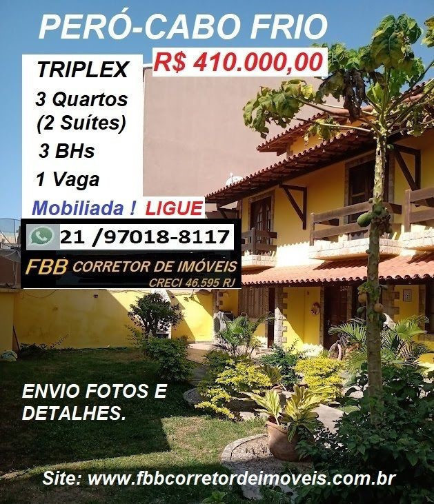 Casa de Condomínio com 3 Quartos à Venda, 100 m² em Peró - Cabo Frio