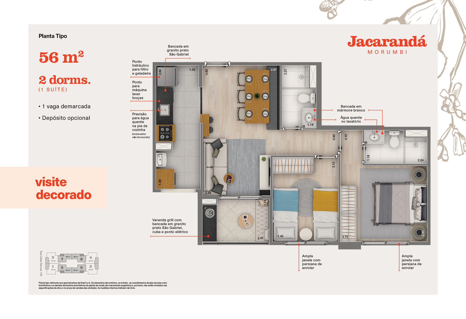 Foto do imóvel: Apartamento com 2 Quartos à Venda, 56 m² em Vila Andrade - São Paulo