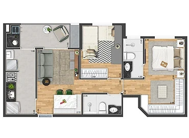 Foto do imóvel: Apartamento com 2 Quartos à Venda, 59 m² em Vila Osasco - Osasco