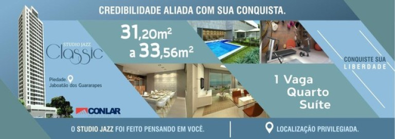 Foto do imóvel: Apartamento com 1 Quarto à Venda, 33 m² em Piedade - Jaboatão dos Guararapes