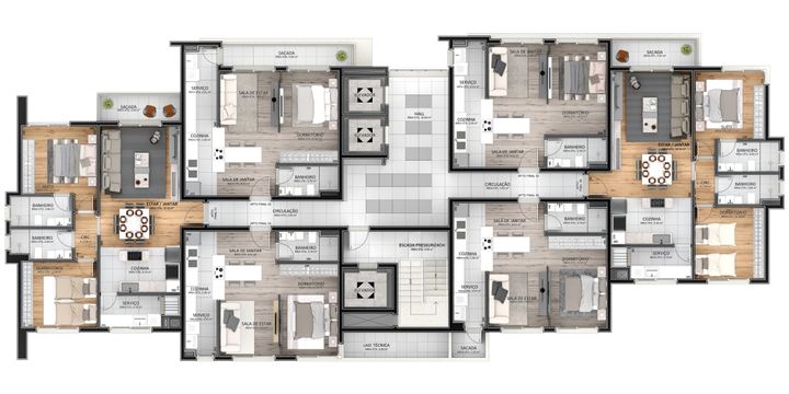 Imagem Apartamento com 1 Quarto à Venda, 51 m² em Santa Catarina - Caxias Do Sul