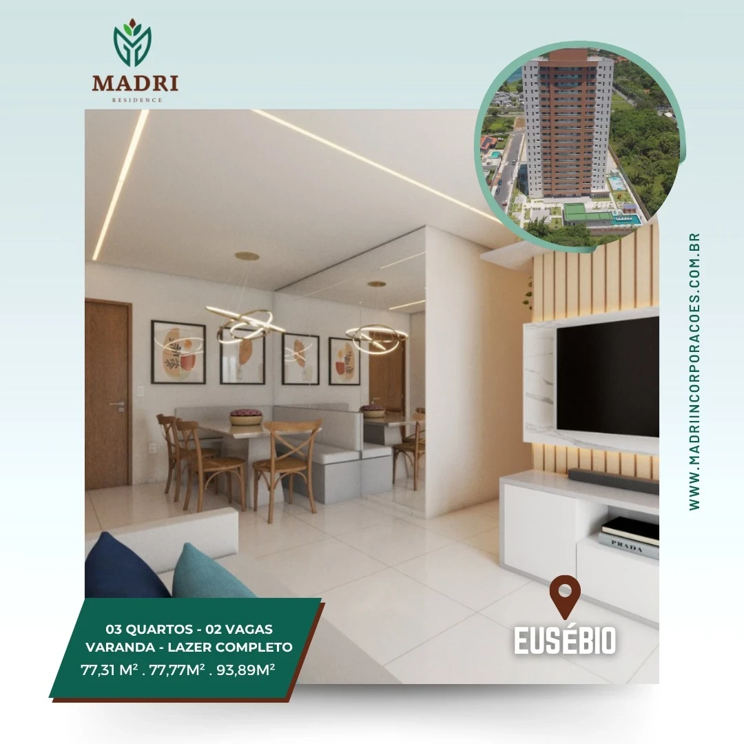 Foto do imóvel: Apartamento com 3 Quartos à Venda, 77 m² em Centro - Eusébio