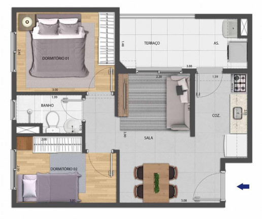 Imagem Apartamento com 2 Quartos à Venda, 40 m² em Várzea da Barra Funda - São Paulo