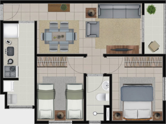 Imagem Apartamento com 2 Quartos à Venda, 50 metros em Centro - Diadema