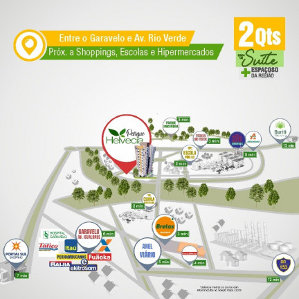 Imagem Apartamento com 2 Quartos à Venda, 54 m² em Jardim Helvécia - Aparecida de Goiânia