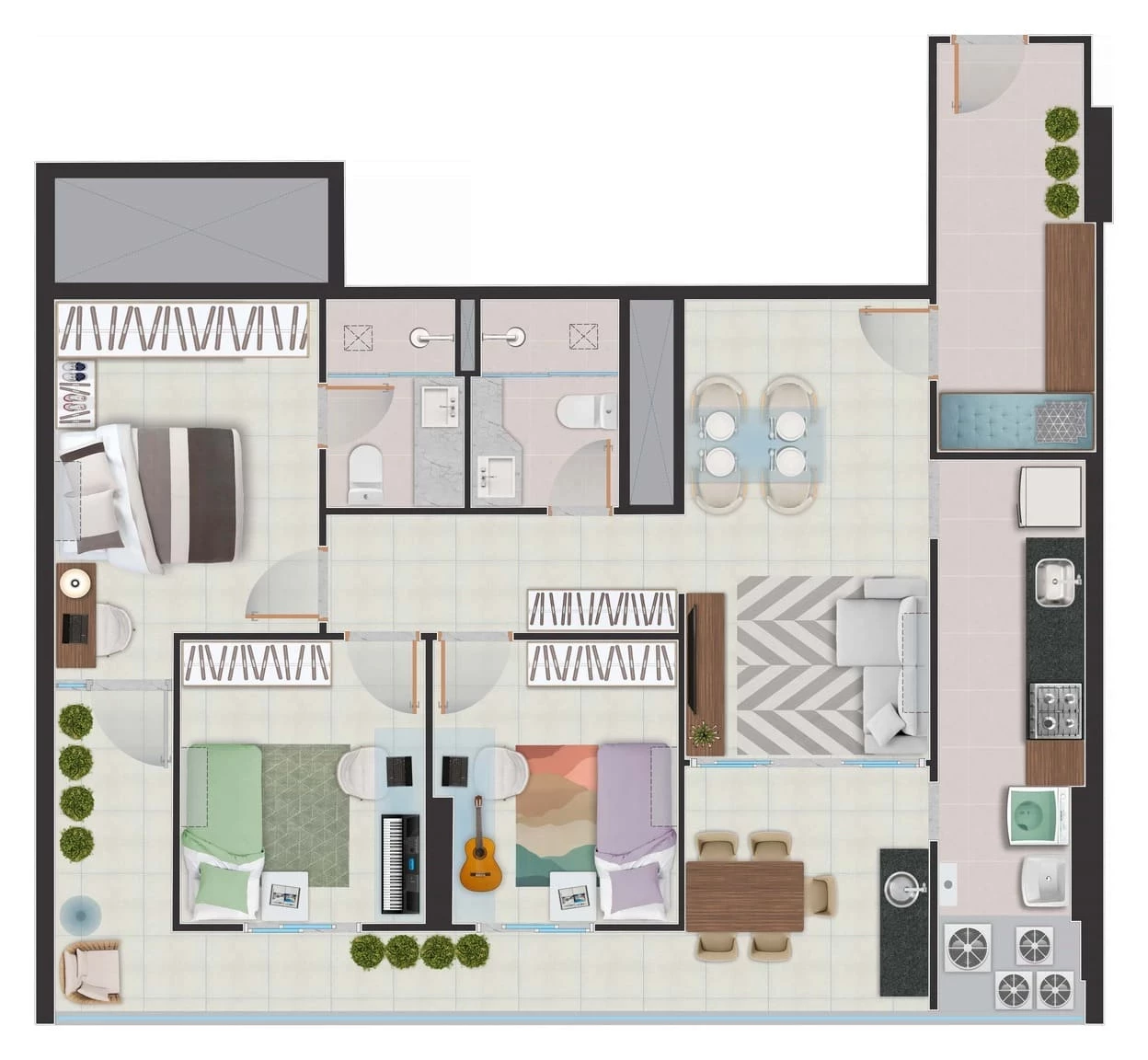 Imagem Apartamento com 2 Quartos à Venda, 59 m² em Praia de Itaparica - Vila Velha