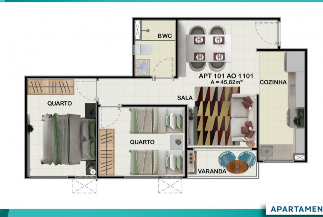 Imagem Apartamento com 2 Quartos à Venda, 45 m² em Imbiribeira - Recife