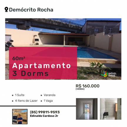 Imagem Apartamento com 3 Quartos à Venda, 60 m² em Demócrito Rocha - Fortaleza