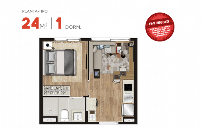 Imagem Apartamento com 1 Quarto à Venda, 24 m² em Tatuapé - São Paulo