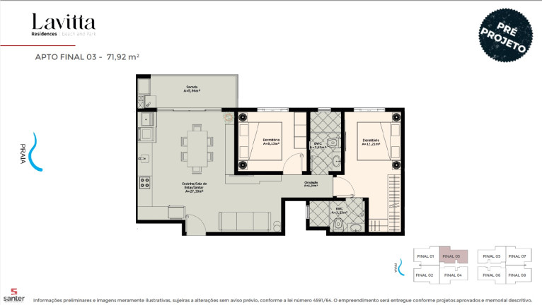 Imagem Apartamento com 2 Quartos à Venda, 72 m²em Armação - Penha