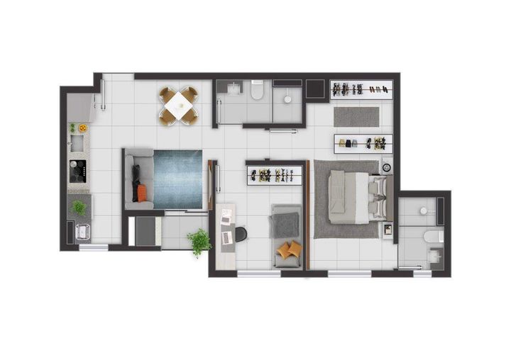 Imagem Apartamento com 2 Quartos à Venda, 52 m² em Fazendinha&nbsp; - Curitiba