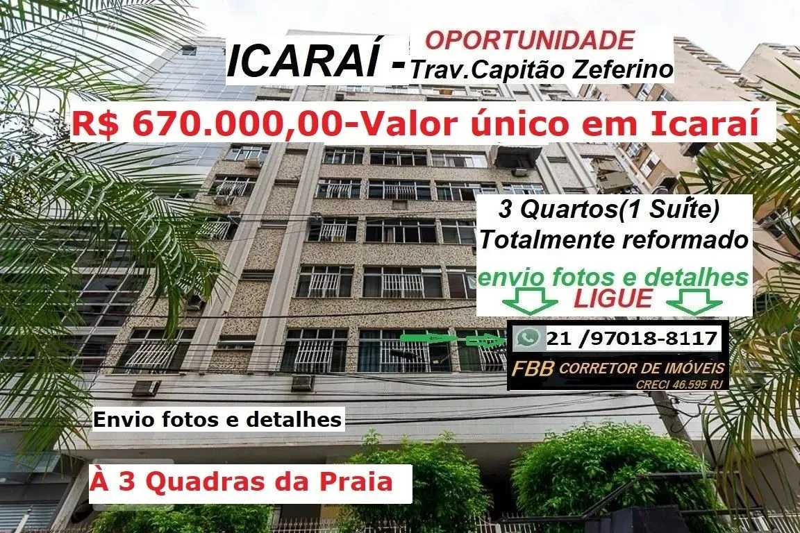Apartamento com 3 Quartos à Venda, 70 m² em Icaraí - Niterói
