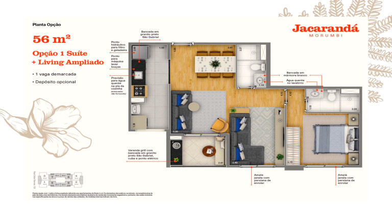 Foto do imóvel: Apartamento com 2 Quartos à Venda, 56 m² em Vila Andrade - São Paulo