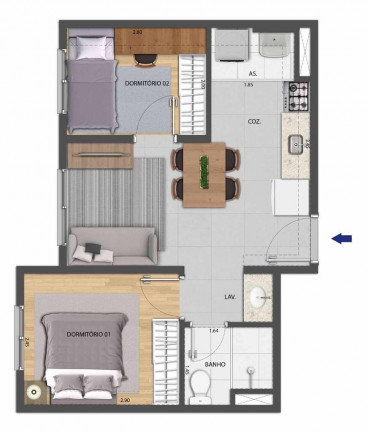 Imagem Apartamento com 2 Quartos à Venda, 40 m² em Várzea da Barra Funda - São Paulo