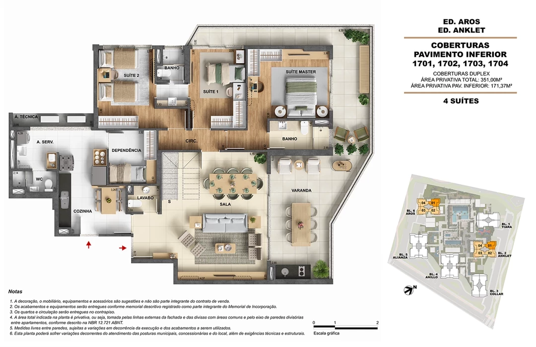 Foto do imóvel: Apartamento com 3 Quartos à Venda, 171 m² em Barra Olímpica - Rio de Janeiro
