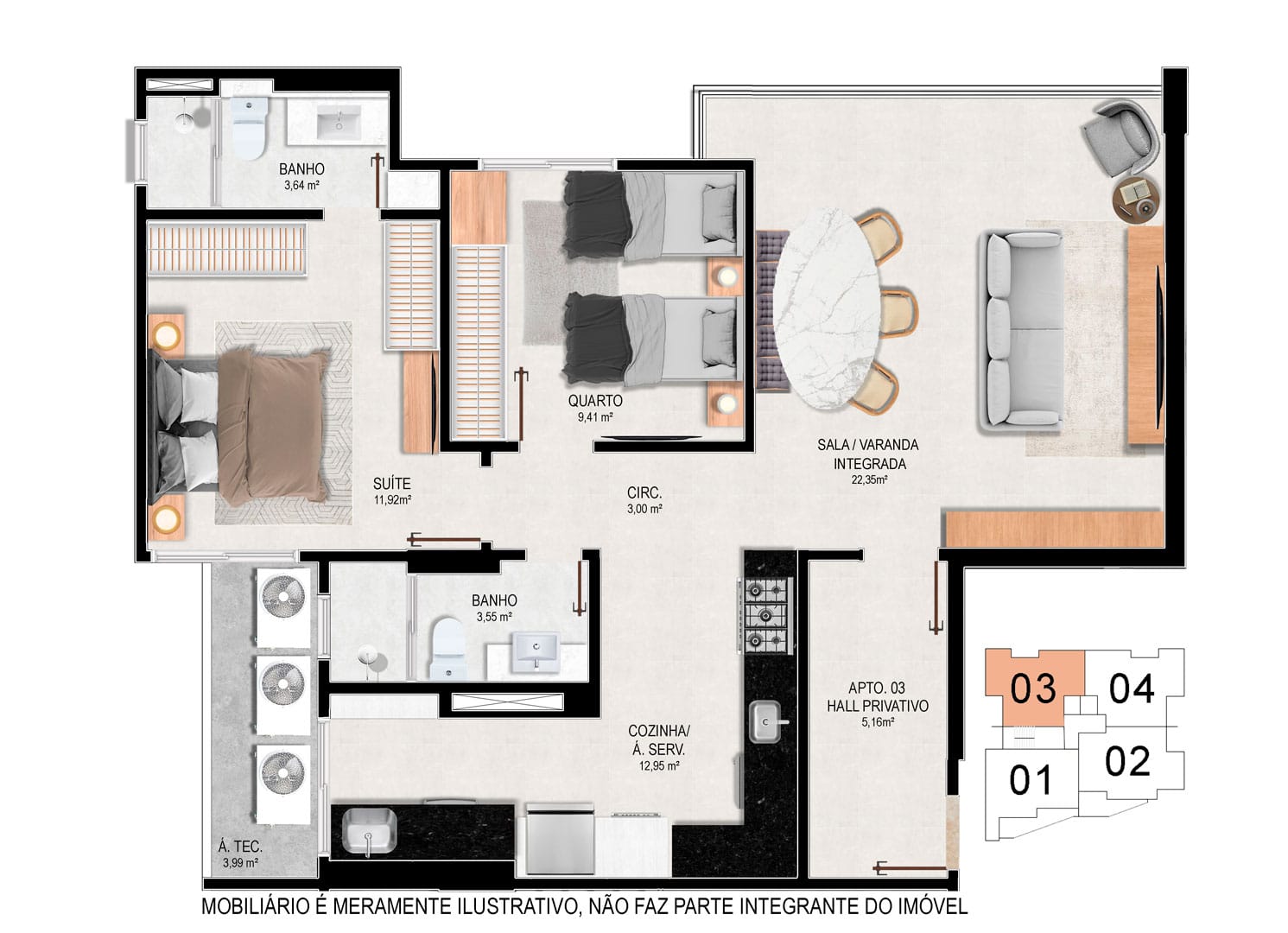 Imagem Apartamento com 3 Quartos à Venda, 98 m² em Praia de Itaparica - Vila Velha