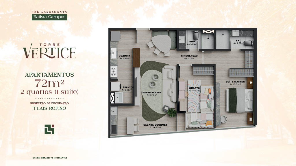 Imagem Apartamento com 1 Quarto à Venda, 46 m²em Batista Campos - Belém