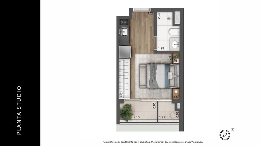 Imagem Studio à Venda, 24 m² em Cidade Monções - São Paulo